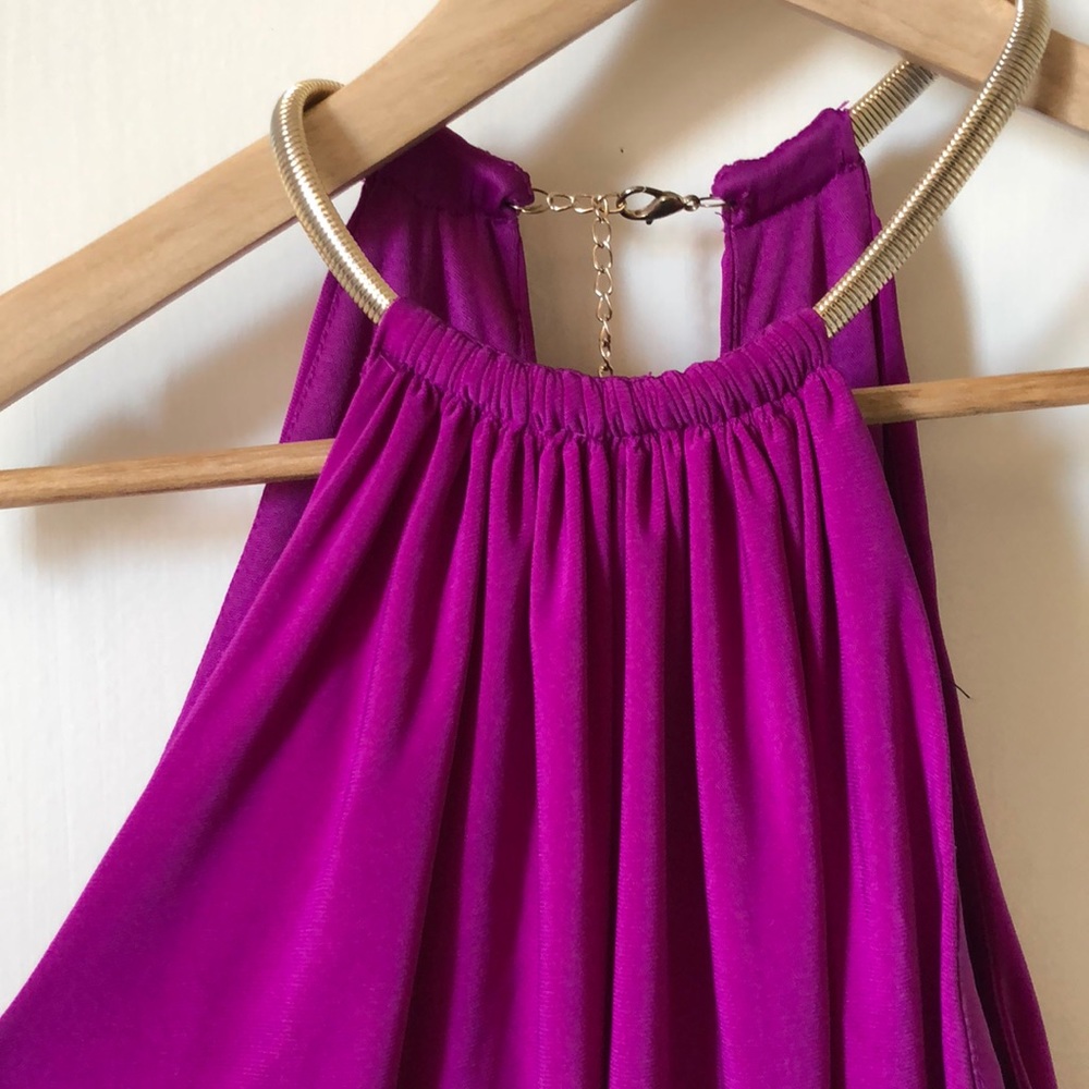 NWOT Gorgeous Magenta Floor Length Gown - Picture 2 of 5